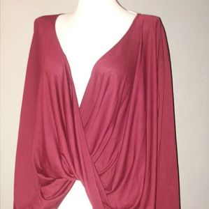 Burgundy Crisscross Top